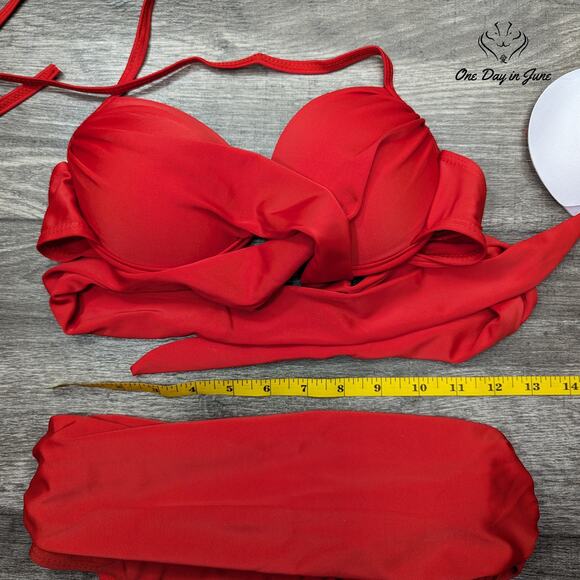 Fizili Push Up Criss Cross Foldover Bikini Size L - Picture 3 of 4